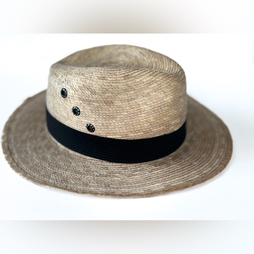 Wide Brim Mexican Palm Leaf Straw Fedora Hat